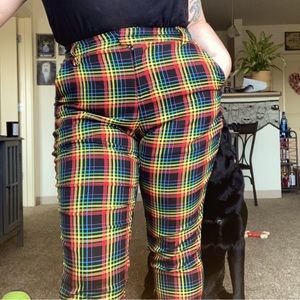 Rainbow plaid pants